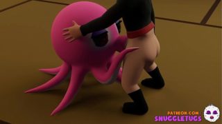 Ninja and OctoGirl Octopus Japanese 3D Hentai tentacle Cartoon blowjob