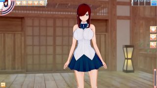 Erza and Her Boobs blowjob anime