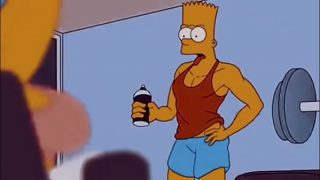 Marge got fucked hard and creampied by her son Bart at the gym