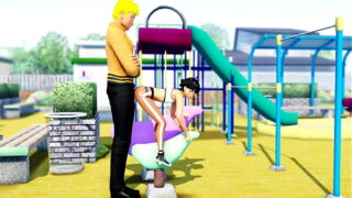 Naruto hard dick in the ass delicious whore himawari anus penetrated and broken into by big dick in public square hot sex