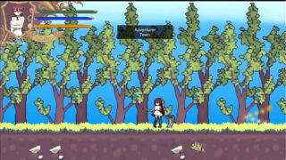 Hentai game. Pretty girl seduces men on the street.