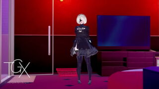 Anime Hentai Game Gaming 2B Sexy Robot android Girl Hardcore Sex in All Positions and Deep Throat