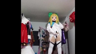 Kigurumi Double Breathplay chastity PVC Nino Cosplay two angles