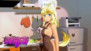 HENTAI PROS – Loyal Wolf Girl Waifu Delivers Wild Sex, Steamy Baths, And Creampie Fun Every Day