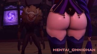 culona anime es follada por varias pollas negras, porno hentai 3d